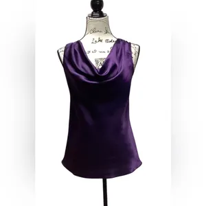 Sami & Jo elegant cowl neck blouse in vibrant deep purple. Size Small thumbnail 4
