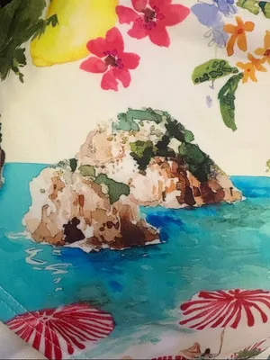 Shade & Shore Tropical Floral Bandeau Top in White, Blue and Yellow L postiano thumbnail 7
