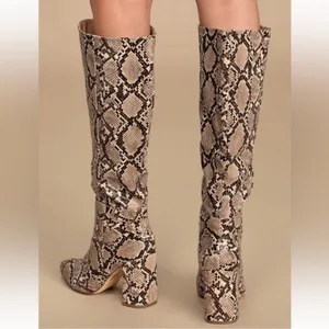Lulus Katari Tan Snake Pointed-Toe Knee High
Boots 6.5 thumbnail 2