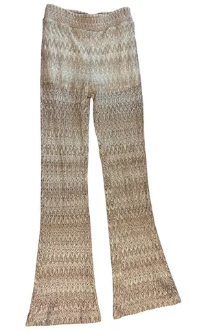 Willow & Root Beige Textured Flare Pants Brown thumbnail 1