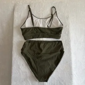 NEW Women's Olive Green Two Piece High Waist Bikini Swimsuit Size L #26045 thumbnail 7
