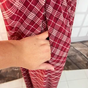 Gal meets glam Robyn maroon plaid long sleeve maxi dress size 0 thumbnail 7