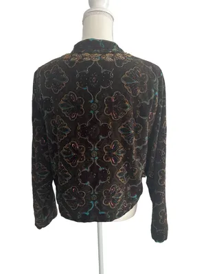 CHICOS Velvet Beaded Jacket Blazer Size Chicos 1 US M 8 thumbnail 2