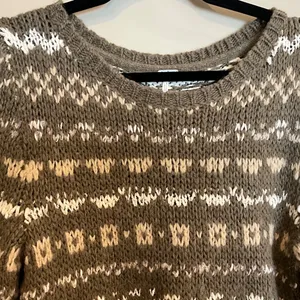 FREE PEOPLE Through the Storm Fair Isle Sweater Size S/P Small Medium Oversized thumbnail 5