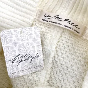 Free People Cream Oversized Fall Knit Sweater Boho Comfort Waffle Top Size M NEW thumbnail 8