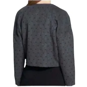 Chelsea28 Gray Crop Open Front Wool Blend Jacket (Size Large) thumbnail 3
