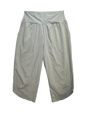 Halara Women’s Large Gray Crossover Waist Cropped Wide Leg Quick Dry Pants thumbnail 3