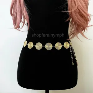 Gold Y2K Spiral Swirl Disc Chain Belt, Fits 15.5-42 Inches, X7GA1282 thumbnail 3