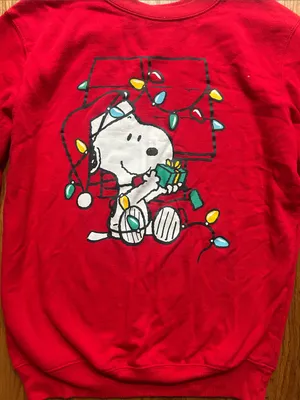 Unisex Red Snoopy Holiday Sweatshirt thumbnail 2