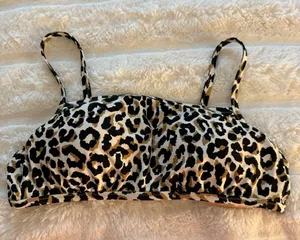 J. Crew Bandeau Bikini Top Leopard thumbnail 1