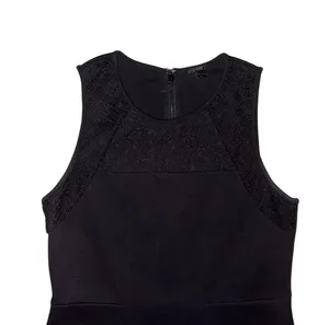 J.Crew Black Knit Peplum Crochet Detail Tank thumbnail 2
