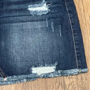 Wax Jean Denim Distressed Mini Skirt Size Large thumbnail 3