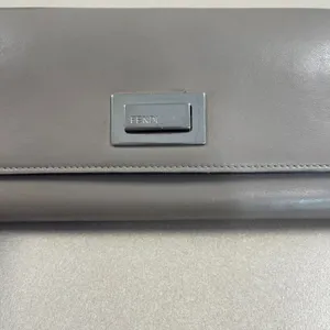 FENDI Peekaboo Leather Continental Wallet w/Turnlock - Greige - Preowned thumbnail 3