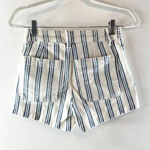 Universal Threads High Rise Striped Patch Pocket Sailor Shorts White Blue 2 thumbnail 4