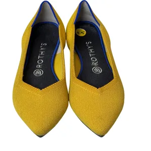 Rothys The Point‎ Ballet Flats Womens 9.5 Marigold Yellow Knit Comfort Slip On thumbnail 4