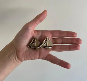Sailboat Pin Vintage Gold thumbnail 1