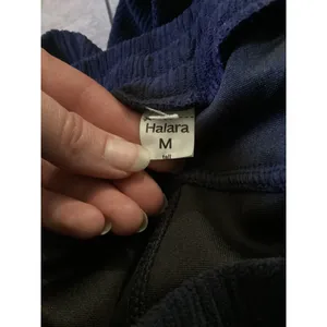 Halara NWOT Navy Blue Corduroy Wide Leg Pants High Rise Trousers Women Med Tall thumbnail 6