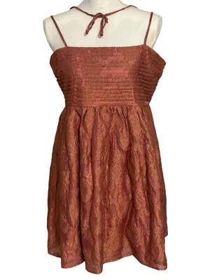 Altar’d State Rusty Rose Textured Floral Mini Dress NWT thumbnail 4