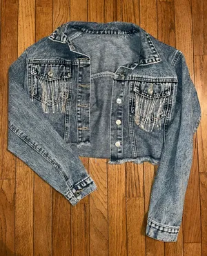 SheIn Cropped Jean Jacket thumbnail 1