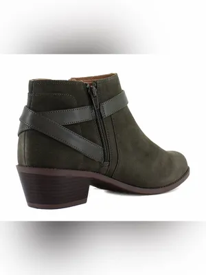 Vionic NWOB Women's Olive Green Suede Ankle Boot with Buckle Strap Size 6.5 thumbnail 5