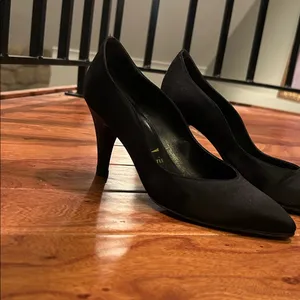 Authentic YSL Black Satin Heels Size 6.5 thumbnail 4