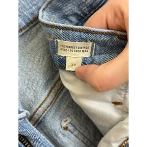 Madewell the Perfect vintage wide leg crop jean size 30 light wash thumbnail 4