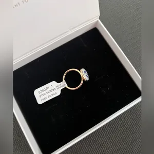 Free People Gold Ring with White and Blue Enamel thumbnail 2