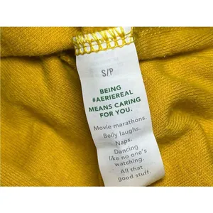 Aerie Yellow Terry Cloth Cinched Reversible Pullover Sweater Women’s Size Small thumbnail 11