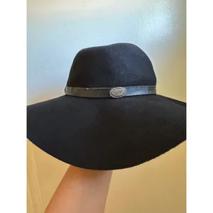 100% Wool Black Floppy Hat - Wide Brim with Silver Concho Band - 57cm‎ Coachella thumbnail 8