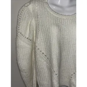 Sugarlips Womens Sz M Chunky Knit Puff Sleeve Sweater EUC thumbnail 9