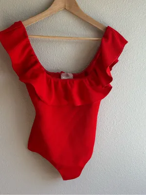 Red Ruffle Bodysuit thumbnail 3