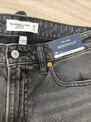 New Abercrombie & Fitch Curve Love Mid Rise Bootcut Jeans Women Size 28 Long thumbnail 4