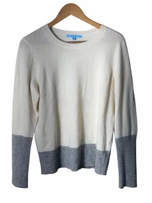 Antonio Melani 100% Cashmere Colorblock Crewneck Sweater Size Large Minimalist thumbnail 1