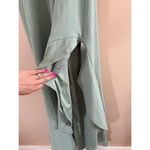Lulus Majestic Perfection Sage Green Ruffled Halter Maxi Dress Size Medium Gala thumbnail 11