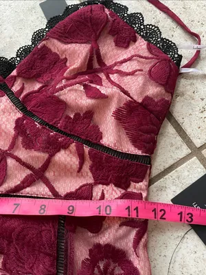 Lulus Alluring Dream Burgundy Floral Mesh Lace Trumpet Midi Dress thumbnail 14