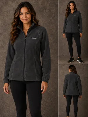 Columbia Women's Charcoal Benton Springs Full Zip Fleece Jacket thumbnail 2