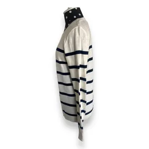 Old Navy Womens 100% Cotton Breton Stripe Sweater Cream Navy Long Sleeve‎ Size S thumbnail 8