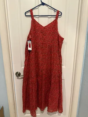 Joie Red Printed V-Neck Maxi Dress thumbnail 3
