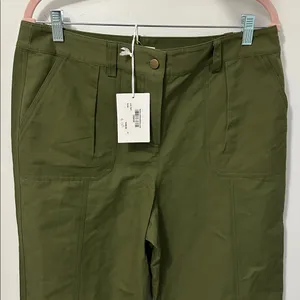Roller Rabbit Loa Linen Blend Straight  Leg Pants Olive thumbnail 5