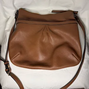 Clarks Pebbled Brown Faux Leather Large Crossbody Shoulder Purse thumbnail 3