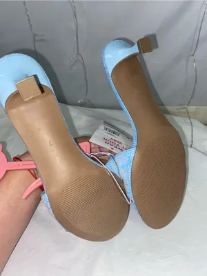 Finesse Light Blue Sequin Slide Mules Size 7 thumbnail 3
