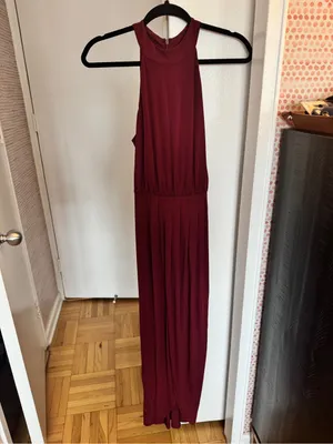 Venus Drape Maxi Dress in Burgundy Medium wedding guest bridesmaid thumbnail 5