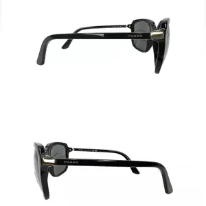 NWT Prada Classic Black with Gold Accents Sunglasses & Case 100% UV Protection thumbnail 4