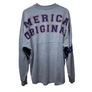 Disney Mickey Mouse Spirit Jersey Sz‎ L Adults Long Sleeve Shirt American Flag thumbnail 2