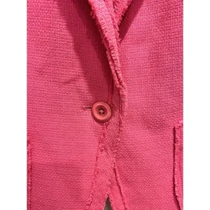 Nygard Collection Pink Silk Blend Frayed Edge Blazer Jacket Size 14 Statement thumbnail 3