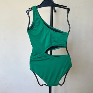 B Fyne New One Shoulder Green Swimsuit Swimwear Beach Pool Emerald green‎ NWOT thumbnail 8