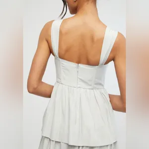 WeWoreWhat Light Gray / Light Blue Tiered Midi Size 6 thumbnail 3