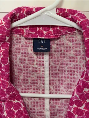 GAP Fuchsia Pink Patterned Cotton Blazer thumbnail 2
