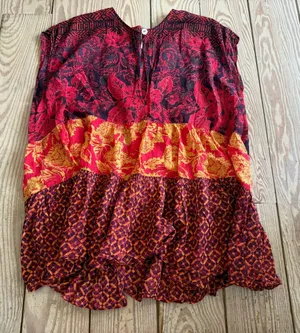 Free People Mixed Print Tiered Sleeveless Top size S thumbnail 1