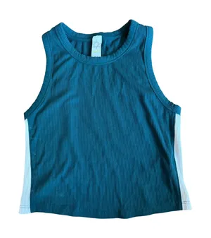 Offline by Aerie Womens Teal Green Ribbed Cropped Tank Top Side Stripe Size M‎ thumbnail 1